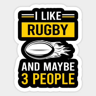 3 People Rugby Sticker